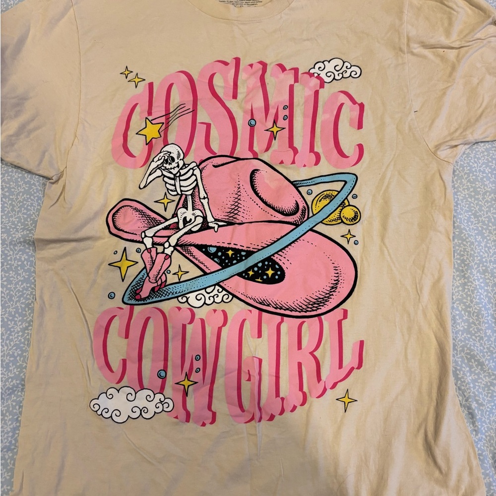 Persaya- Cosmic Cowgirl T-Shirt - Pink and Cream